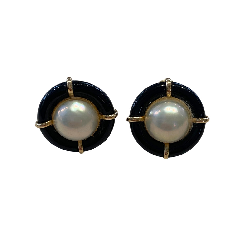 14K Pearl Dome Earrings