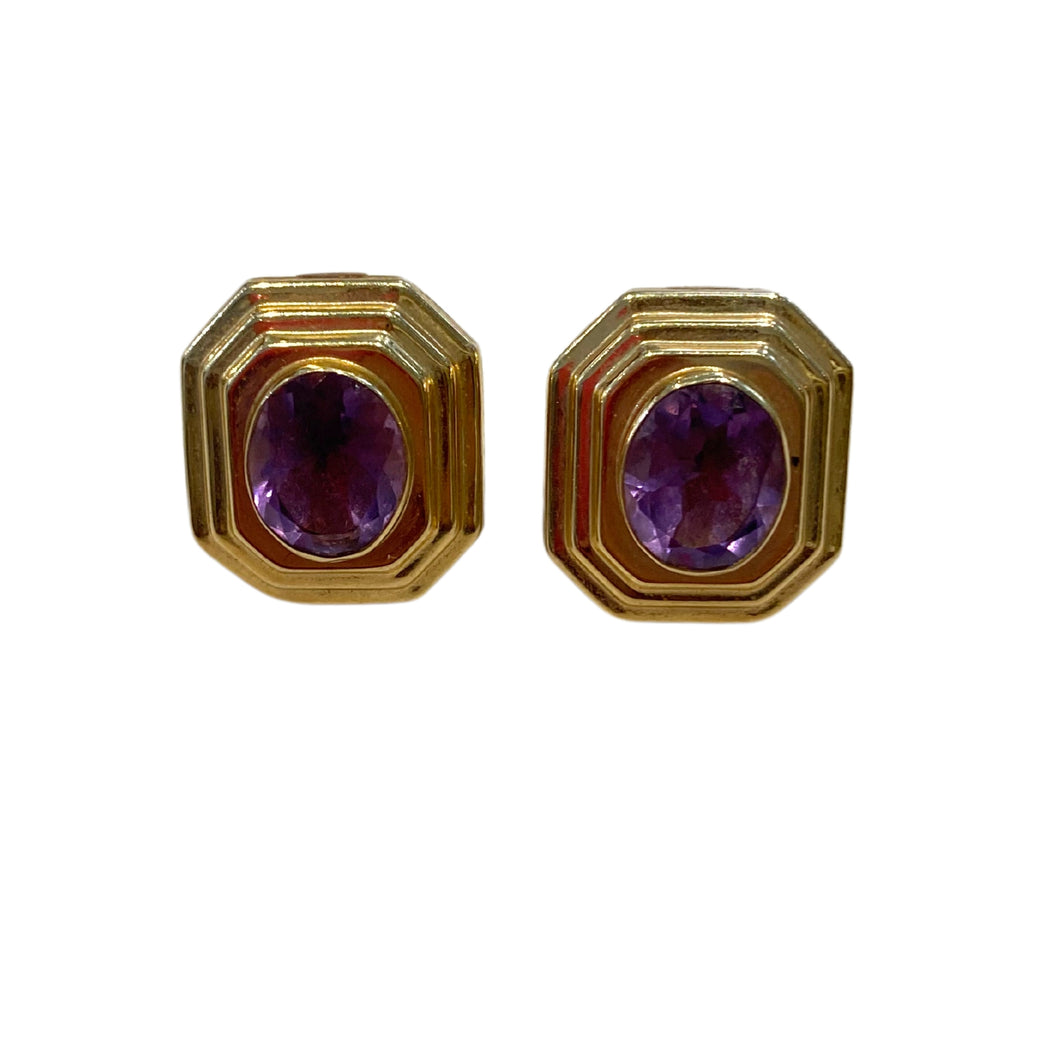 14K Amethyst Earrings