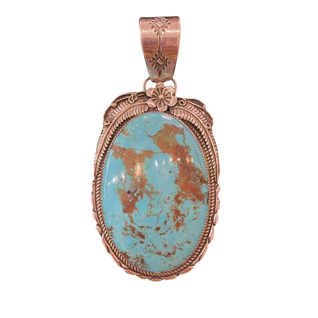 Jeff Cly Sterling and Turquoise Pendant