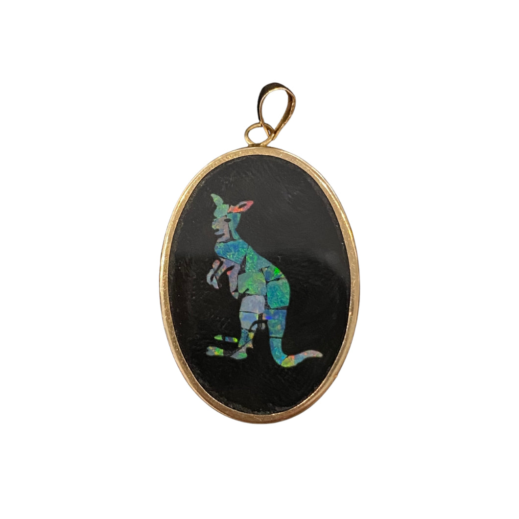 Black Opal Kangaroo Pendant