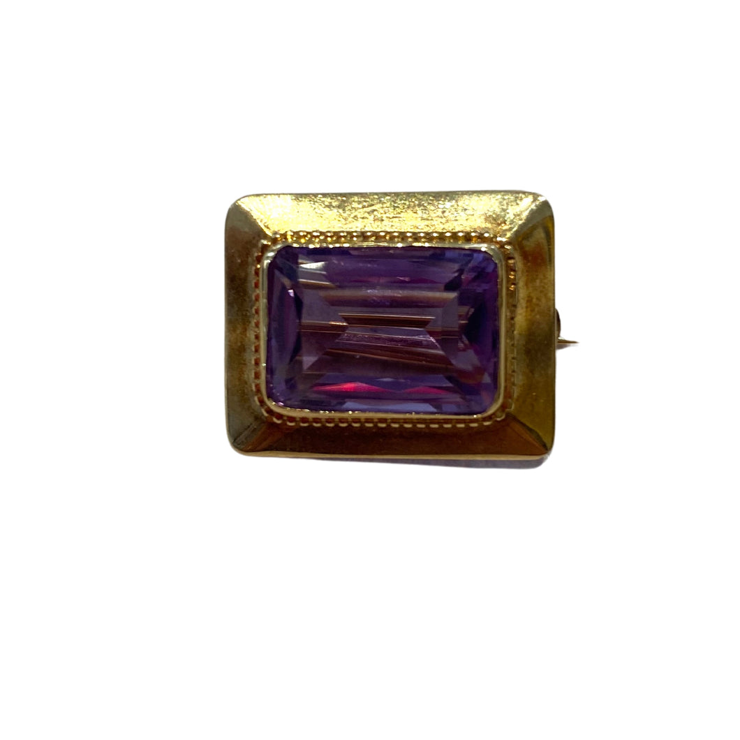 14K Amethyst Pin